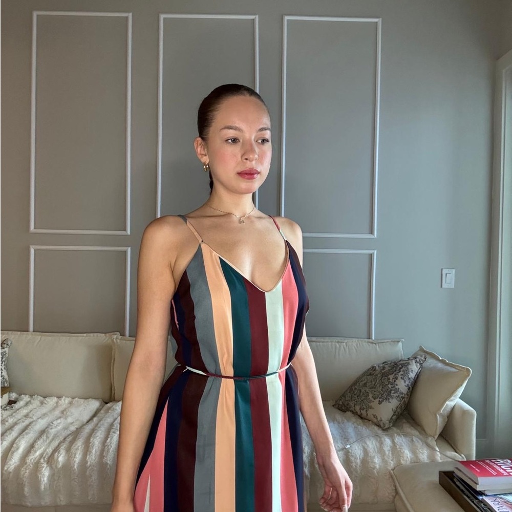 Lulu's Vibrant Striped Midi Dress